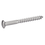 Reference 62301 - Slotted raised countersunk head wood screw - DIN 95 - Stainless steel A2