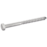 Reference 64304 - Hexagon head woodscrew DIN 571 - Stainless steel A4
