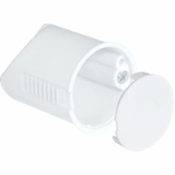 9248-77 - Wall light connection box, for panel with thickness 7-40 mm  Depth 45 mm, of ABS, halogen-free, GWFI 850°C, SEV tested, cut hole  Ø: 35 mm, number of conduit entries: 1x M20 Article number: 9248-77 / E-No 372 625 029