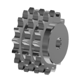Pignons triples 16B-3 - Pignons pour chaines à rouleaux - DIN 8187 - ISO 606