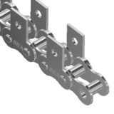 Cadenas de rodillos BEA tipo "MK1/02" - Cadenas de rodillos con aletas verticales - DIN 8187 - ISO 606