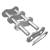 Triplex connecting link for ISO chain Bea - Connecting link and offset link for roller chains ''Bea''