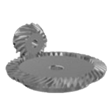 Juegos cónicos espitales relación 1:3 Módulo 2 - Engranajes dentados cónicos con dientes espirales