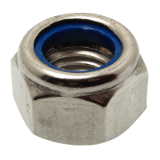 Modèle 215642 - Ecrou frein hexagonal à bague nylon lubrifié - Inox A2 - DIN 985