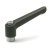 GN300.1 - Adjustable hand levers, Handle zinc die casting / threaded insert in Stainless Steel