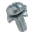 BN 20218 - Pozi pan head screws «Freedriv» with slot and captive square flex washer (Freedriv), 5.8, zinc plated blue