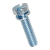 BN 375 - Slotted cheese head assembled screws with captive spring lock washer ~DIN 127 B (DIN 84; DIN 127 B), 4.8, zinc plated blue