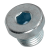 BN 20435 - Hex socket screw plugs metric fine thread (DIN 908), steel, zinc plated blue, with sealing ring