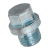BN 439 - Hex head screw plugs with shoulder, metric fine thread (DIN 910), steel, zinc plated blue, without sealing ring