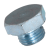 BN 444 - Hex head screw plugs with shoulder, metric fine thread (DIN 7604 A), steel, zinc plated blue