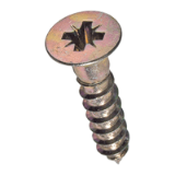 BN 5948 - Pozi flat countersunk head wood screws form Z (DIN 7997), steel case-hardened, zinc plated yellow