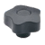 BN 14133 - Lobe knobs with brass boss and tapped through-hole (Elesa® VCT.), black, matte finish