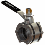 DPX Manual butterfly valve between flanges with detection closed valve + padlock open valve