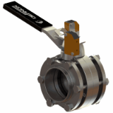 DPX Manual butterfly valve between flanges with double detection + double padlock