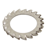 Reference 72001 - Serrated lock washer AZ type external teeth - NFE 27624 - Zinc plated 400 HSST