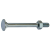 Referencia 10701 - Bulon cabeza abombada con cuello cuadrado - DIN 603/555 - Acero calidad 4.8 zincado blanco