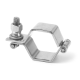 A.CHST_DIN - DIN HEXAGONAL ARTICULATED PIPE HOLDERS TO WELD Stainless steel 304