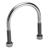 I.2ETR_M - Pipe U bolts METRIC - PIPE U BOLTS Delivered with 2 nuts Stainless steel 304 or 316