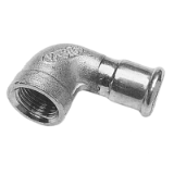 I.CFS - NP16 Press fittings Elbows FEMALE / BSP FEMALE 90° Stainless steel 316 or galvanized steel