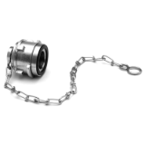 I.4BSV - Raccordi rapidi / Raccordi simmetrici Accessori Tappi con anello di tenuta e catenella o cavo acciaio inossidabile 316