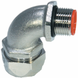 EW 90 Multipart metal screwed conduit connector of 90°-angle version, export version with UL and CSA approval