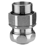 US Safety-type screwed conduit connector with turnable metric outer thread acc. to EN 60423