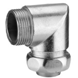 Metal connector, safety-type 90° elbow, outer thread