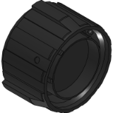 Plug with rubber coated coupling nut