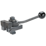 EH 23210. - Down-Hold Clamps with cranked clamping lever / with V-clamping jaw, clamping to the rechts