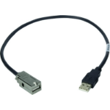USB A2.0 - USB A2.0 recept. ; 0,4m cable