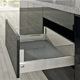 Pot and pan drawer with designside