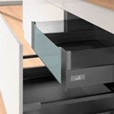 Internal pot-and-pan drawer