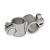 KE - Two-Way Connector Clamps, Stainless Steel, Identification no. 4 with 2 stainless steel cap nuts DIN 917, Type A without seals