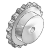 Kettenrad - 1" x 17,02 mm aus Stahl, für Rollenkette nach DIN 8187 - ISO/R 606, gehärtet ( vorgebohrt )