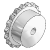 Kettenrad - 1/2 x 5/16" aus Stahl, für Rollenkette nach DIN 8187 - ISO/R 606, gehärtet ( vorgebohrt )