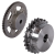 MAE-ZKR-ZRS-08B-2 - Double-Strand Sprockets, One-Sided Hub, ISO 08 B-2, Pitch 1/2 x 5/16", Material C45
