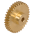MAE-STZR-M0.3-MS58 - Spur Gears Made from Brass MS58, with One-Sided Hub, Module 0.3
