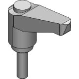 LECM-C - ミニプラクランプレバー（おねじ） - 操作ボタンつき