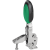 05908 - Toggle clamps vertical with safety interlock with flat foot and adjustable clamping spindle, stainless steel