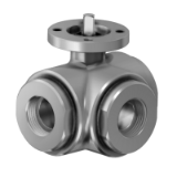 ITEM 450-451 - 3-way full-bore threaded-ends stainless steel ball valve, "T" or "L" port