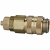 Quick disconnect couplings DN 5, brass with a bare metal surface, with hose connector