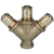 Distributors with 3 quick disconnect couplings DN 7.2, brass, female