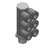 KQ2ZT - D'estremità a triplo gomito orientabile a 6 uscite (Materiale di tenuta)