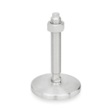 05000948000 - Stainless steel adjustable base with external hexagon at the top and wrench flat at the bottom
