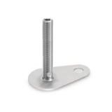 05001019000 - Stainless steel base with hexagon socket at the top, wrench flat at the bottom and mounting lug, teardrop shape