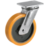 TR polyurethane wheels, electro-welded (EE-MHD) brackets