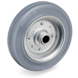23PSDCB - Standard rubber wheels, pressed steel discs, plain bore