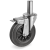 SRC/NL I FR - Standard rubber wheels, swivel bracket with stem type "NL" with brake