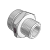 Straight male stud couplings L-series, DIN 2353 - Резьба для ввертывания: Дюймовая трубная резьба, коническая