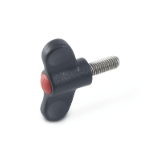 EN 633.1 - Ergostyle® Wing Screws, Technopolymer Plastic, with Stainless Steel Threaded Stud